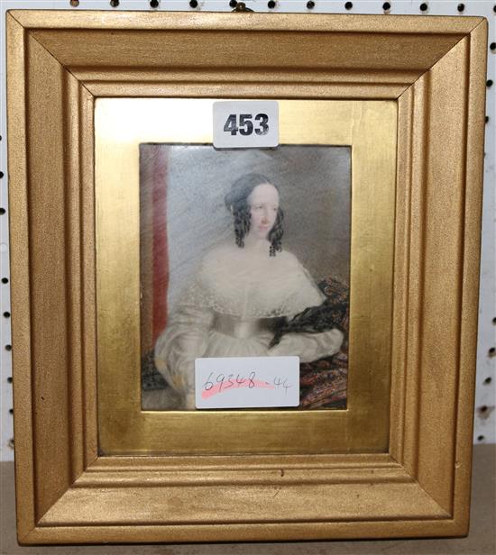 Early Victorian portrait miniature of Jane Clarke